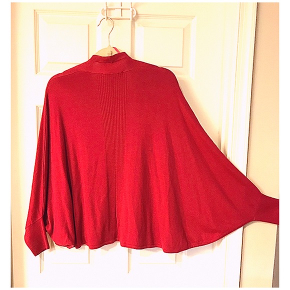 Ann Taylor Loft Cardigan Sweater Open Front Red - Picture 3 of 8